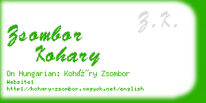 zsombor kohary business card